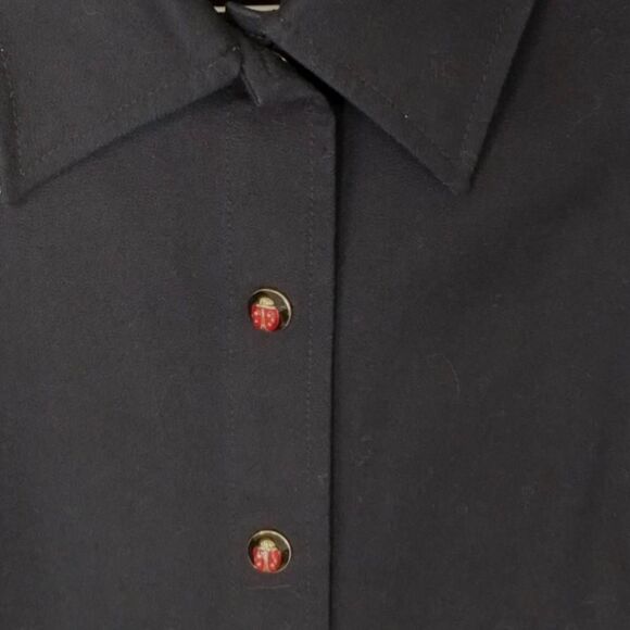 St John Womens Jacket Sz P Black Red Ladybug Buttons & Lining‎ Cuffs Business - Picture 10 of 13